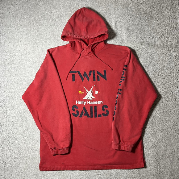 Helly Hansen Hoodie Mens Large Pullover Twin Sails Made USA Vintage Sweatshirt - Picture 1 of 8